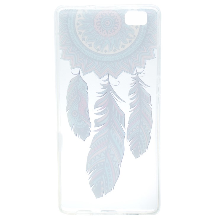 Soft TPU Patterned Case Cover for Huawei Ascend P8 Lite - Tribal Dream Catcher-5