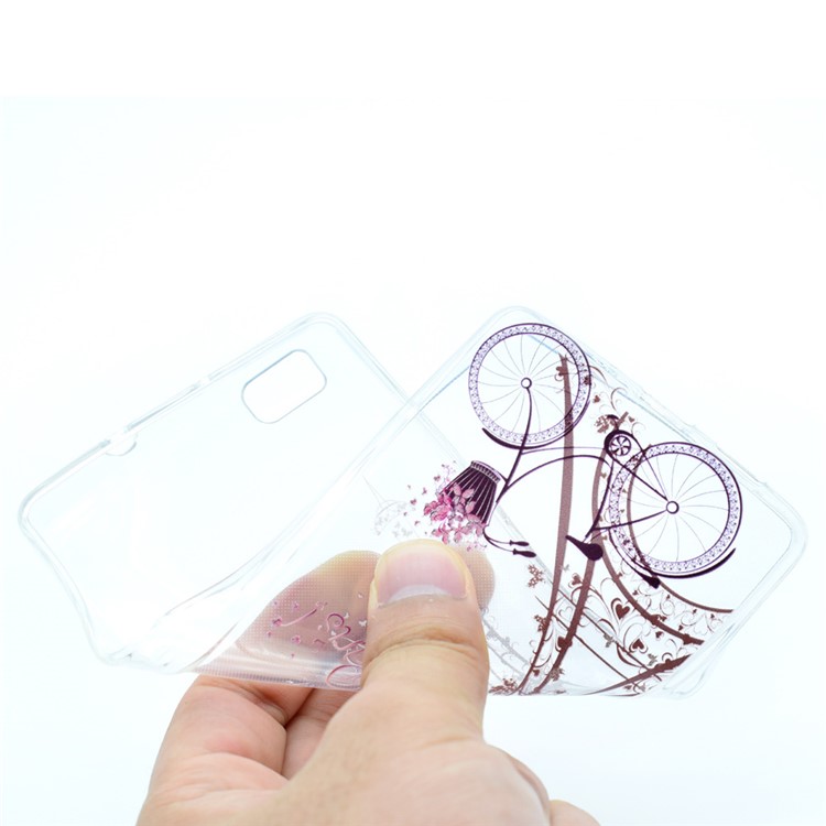 Soft TPU Skin Patterned Cover for Huawei Ascend P8 Lite - Eiffel Tower and Bike-4