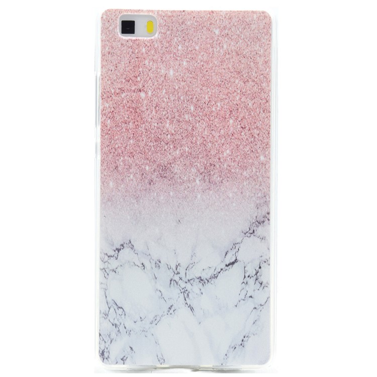 Soft TPU Protection Cover for Huawei Ascend P8 Lite - Glitter Marble Pattern-1