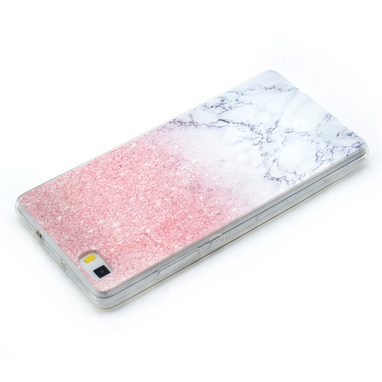 Soft TPU Protection Cover for Huawei Ascend P8 Lite - Glitter Marble Pattern-3