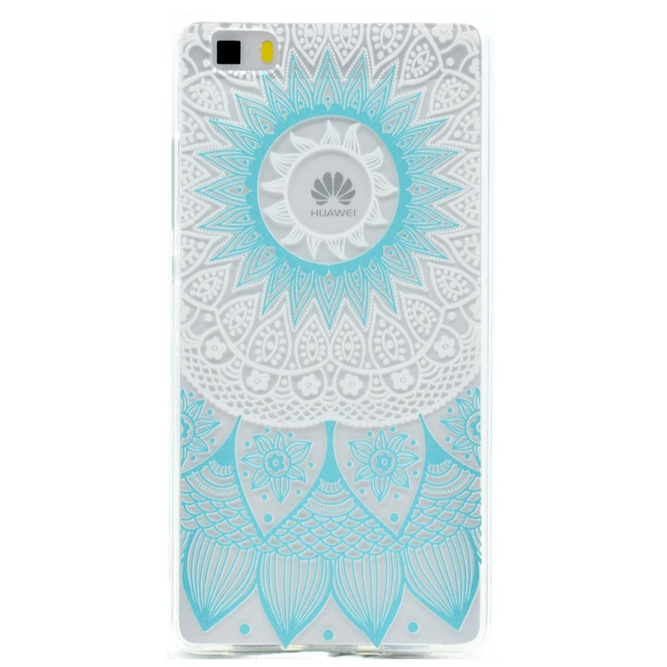 Patterned TPU Skin Case Cover for Huawei Ascend P8 Lite - Henna Flower-1