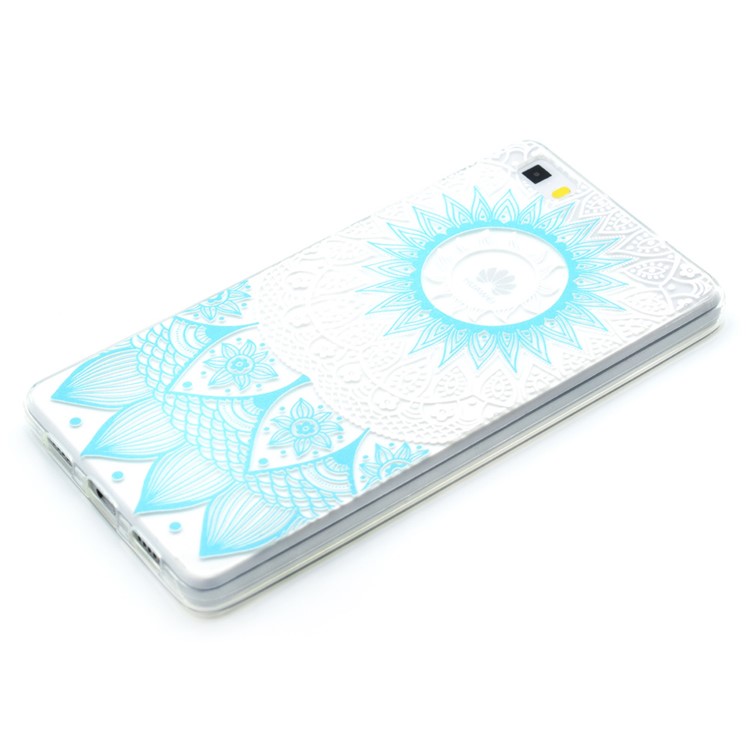 Patterned TPU Skin Case Cover for Huawei Ascend P8 Lite - Henna Flower-2