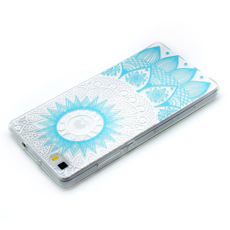 Patterned TPU Skin Case Cover for Huawei Ascend P8 Lite - Henna Flower-3