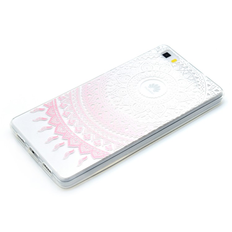 Patterned TPU Case Protector for Huawei Ascend P8 Lite - Mandala Flower-2