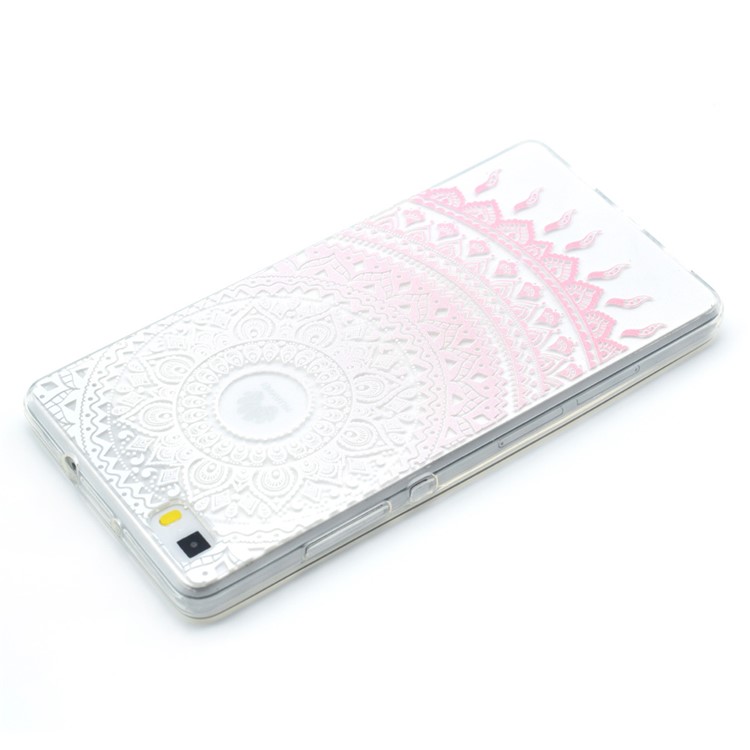 Patterned TPU Case Protector for Huawei Ascend P8 Lite - Mandala Flower-3