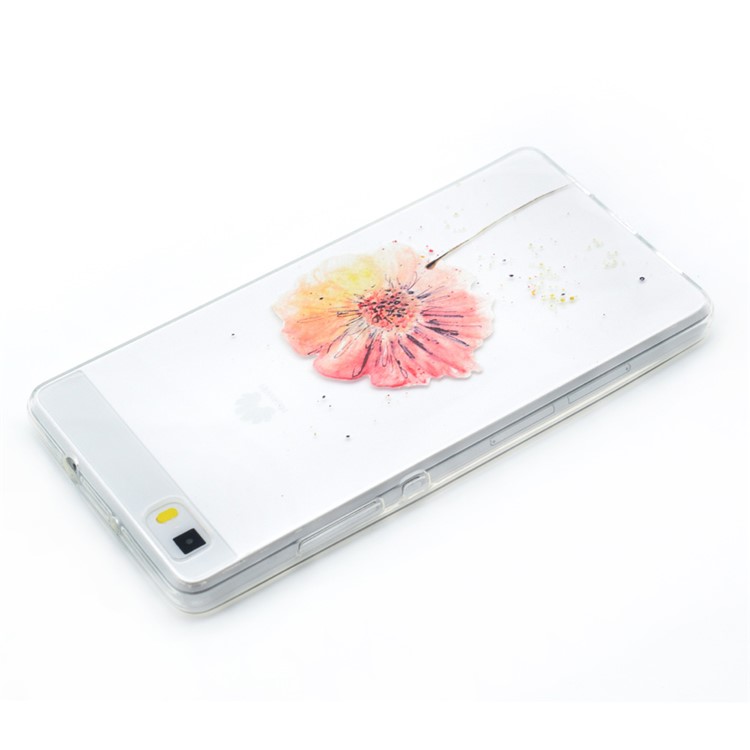 TPU Gel Skin Patterned Cover for Huawei Ascend P8 Lite - Fresh Flower-3