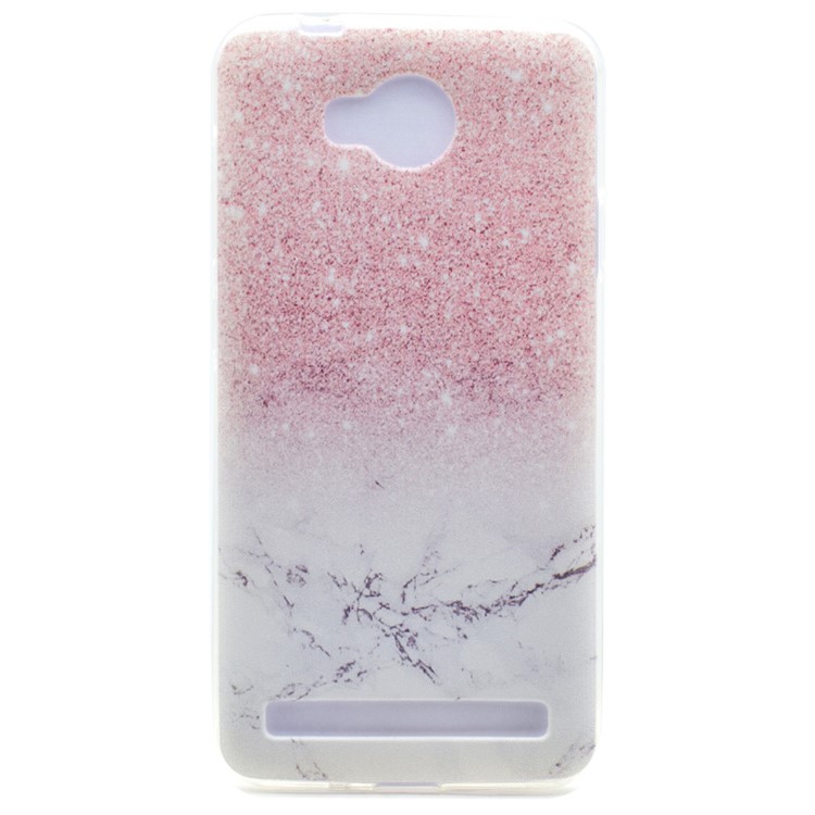 Patterned TPU Gel Case for Huawei Y3II / Y3 II - Marble and Glitter Pattern-1