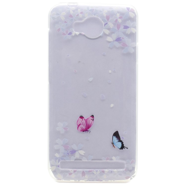 Patterned Clear TPU Cover for Huawei Y3II / Y3 II - Butterflies and Florets-1
