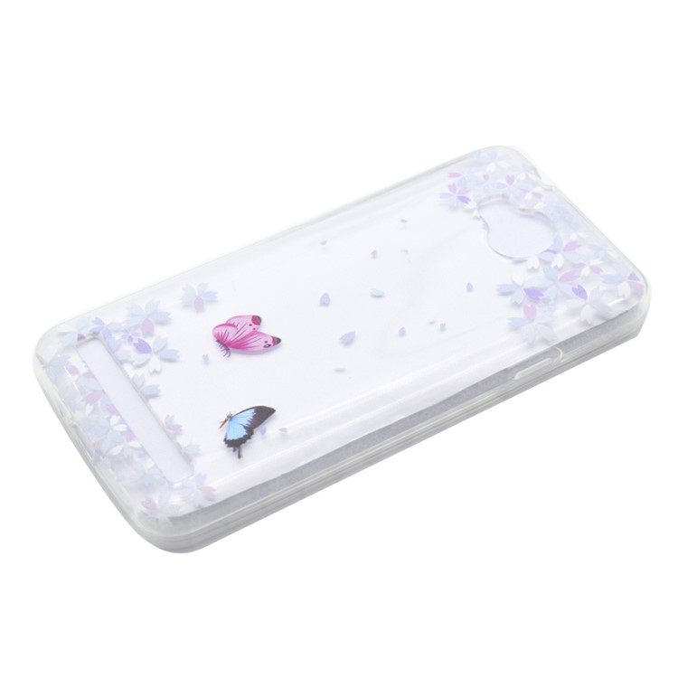 Patterned Clear TPU Cover for Huawei Y3II / Y3 II - Butterflies and Florets-2