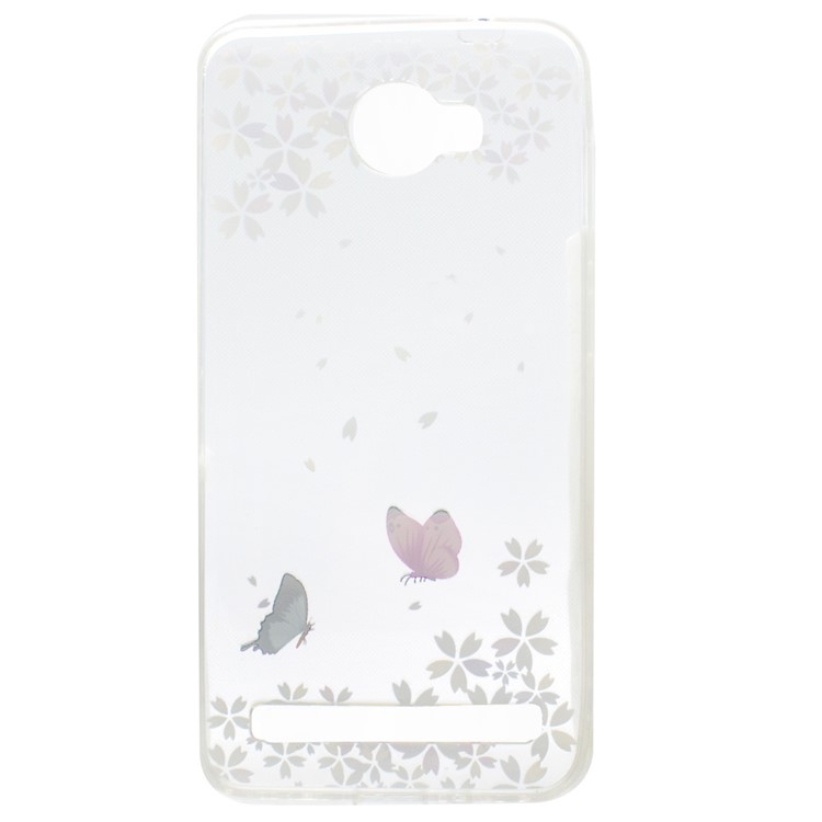 Patterned Clear TPU Cover for Huawei Y3II / Y3 II - Butterflies and Florets-4