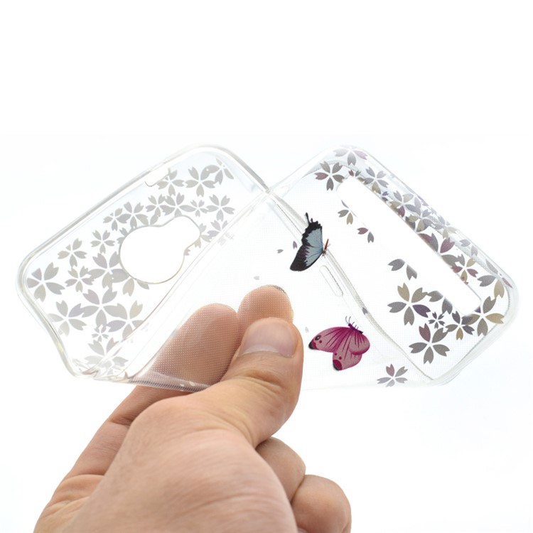Patterned Clear TPU Cover for Huawei Y3II / Y3 II - Butterflies and Florets-5