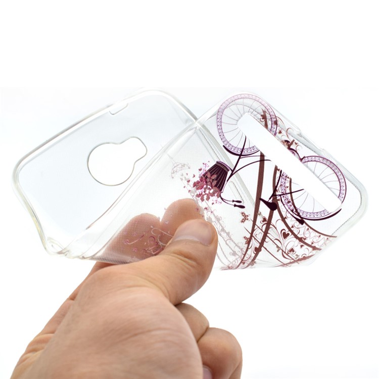 Patterned Clear TPU Case for Huawei Y3II / Y3 II - Eiffel Tower and Bike-5