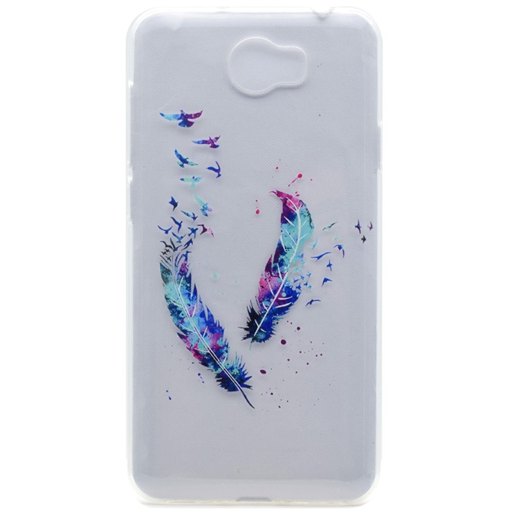 Soft TPU Gel Case for Y5II / Y5 II - Colorized Feather-1
