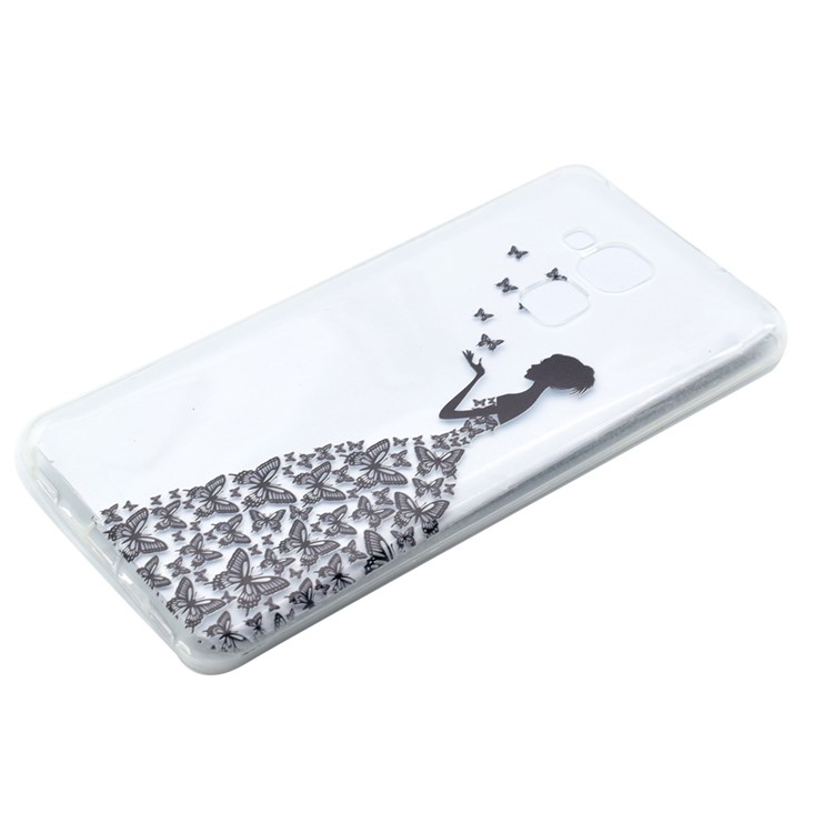 Pattern Printing Soft TPU Back Cover for Huawei Honor 5C / GT3 - Lady in Butterfly Dress-2
