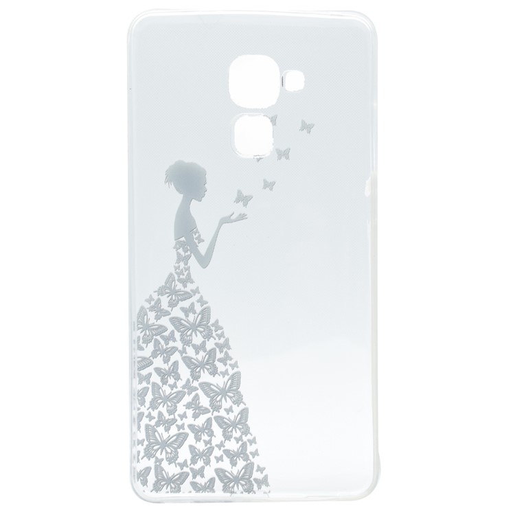 Pattern Printing Soft TPU Back Cover for Huawei Honor 5C / GT3 - Lady in Butterfly Dress-4