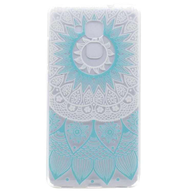 Pattern Printing TPU Flexible Shell for Huawei Honor 5C / GT3 - Blue Flower-1