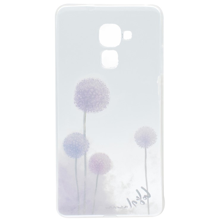 Pattern Printing TPU Jelly Cover for Huawei Honor 5C / GT3 - Purple Dandelions-4