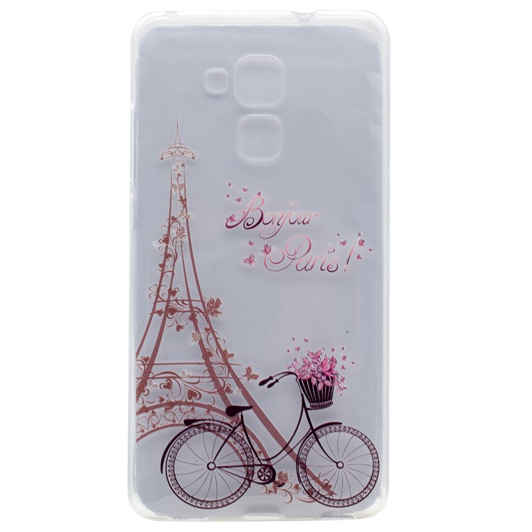 For Huawei Honor 5C / GT3 Patterned Soft TPU Case - Eiffel Tower and Bike-1