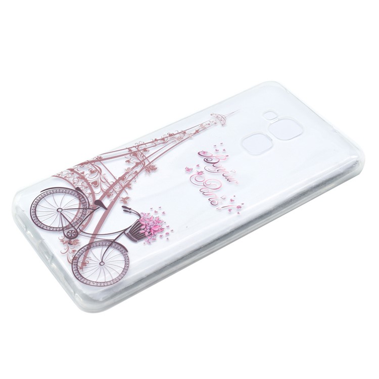 For Huawei Honor 5C / GT3 Patterned Soft TPU Case - Eiffel Tower and Bike-2