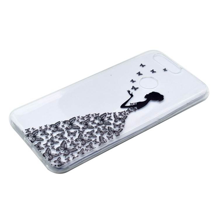 For Huawei Honor 8 Patterned TPU Gel Case Skin - Lady in Butterfly Dress-2