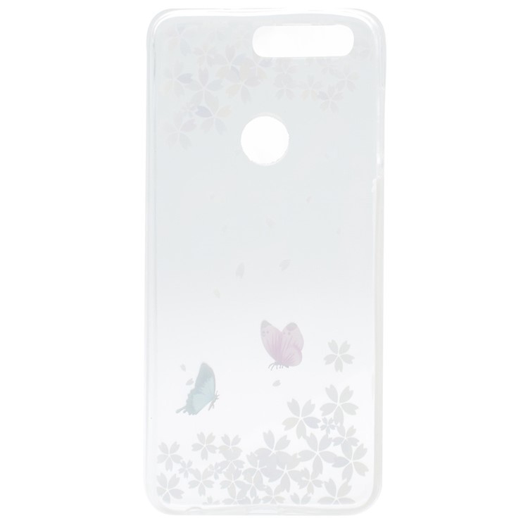 Soft TPU Patterned Case for Huawei Honor 8 - Butterflies and Flowers-4