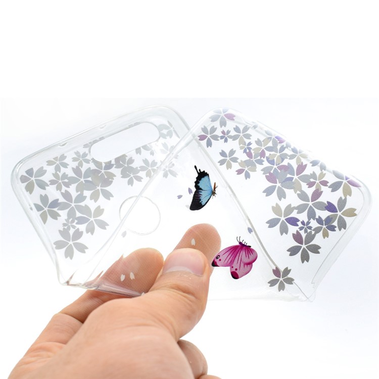 Soft TPU Patterned Case for Huawei Honor 8 - Butterflies and Flowers-5