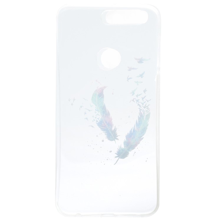 Patterned TPU Back Case for Huawei Honor 8 - Feathers and Birds-4
