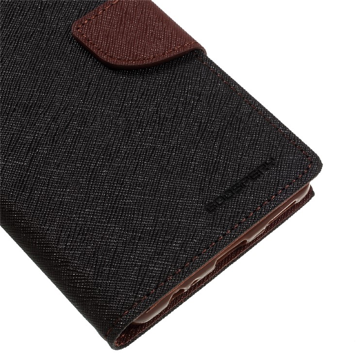 MERCURY GOOSPERY Leather Wallet Cover for Huawei P9 Plus - Brown / Black-7