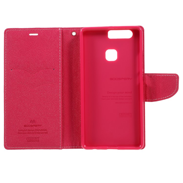 MERCURY GOOSPERY PU Leather Wallet Case for Huawei P9 Plus - Pink-11