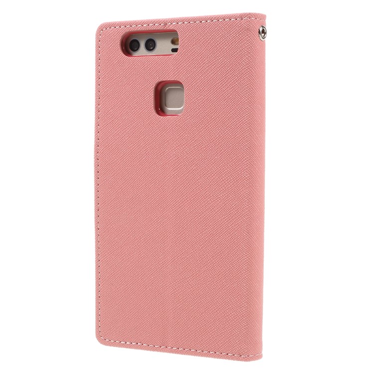 MERCURY GOOSPERY PU Leather Wallet Case for Huawei P9 Plus - Pink-2