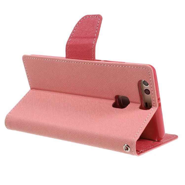 MERCURY GOOSPERY PU Leather Wallet Case for Huawei P9 Plus - Pink-5