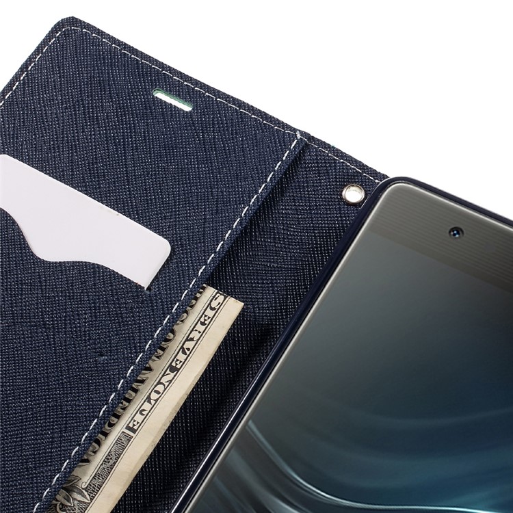 MERCURY GOOSPERY Leather Card Holder Case for Huawei P9 Plus - Cyan-10