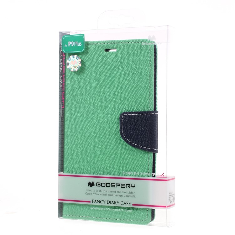 MERCURY GOOSPERY Leather Card Holder Case for Huawei P9 Plus - Cyan-12