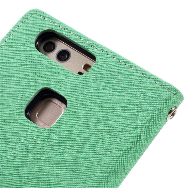 MERCURY GOOSPERY Leather Card Holder Case for Huawei P9 Plus - Cyan-8