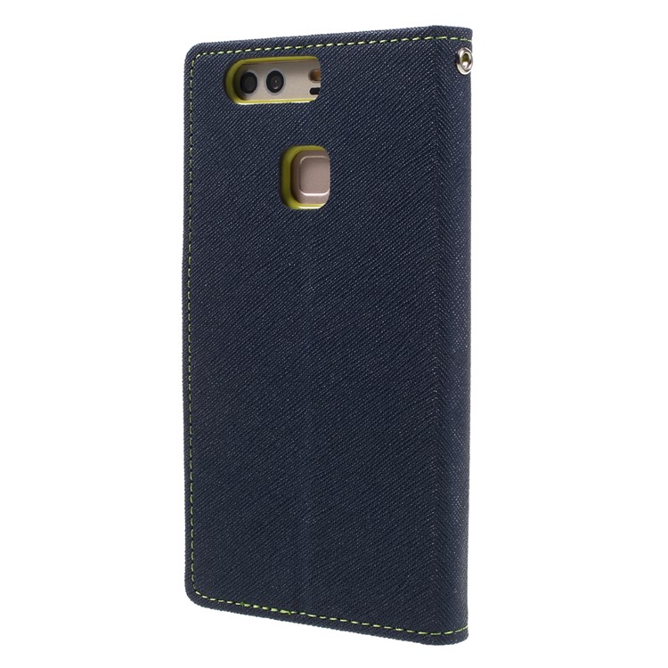 MERCURY GOOSPERY Magnetic Leather Stand Case for Huawei P9 Plus - Dark Blue-2