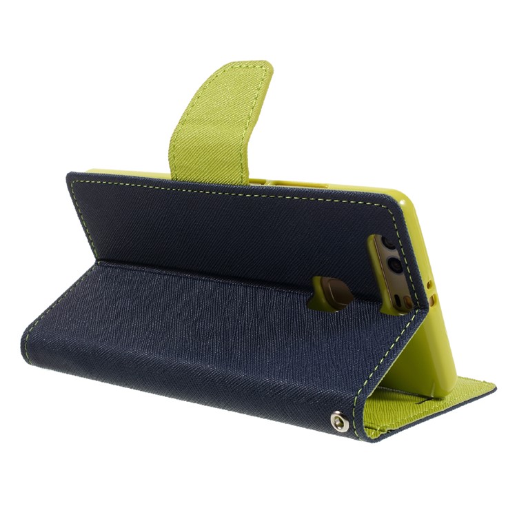 MERCURY GOOSPERY Magnetic Leather Stand Case for Huawei P9 Plus - Dark Blue-5