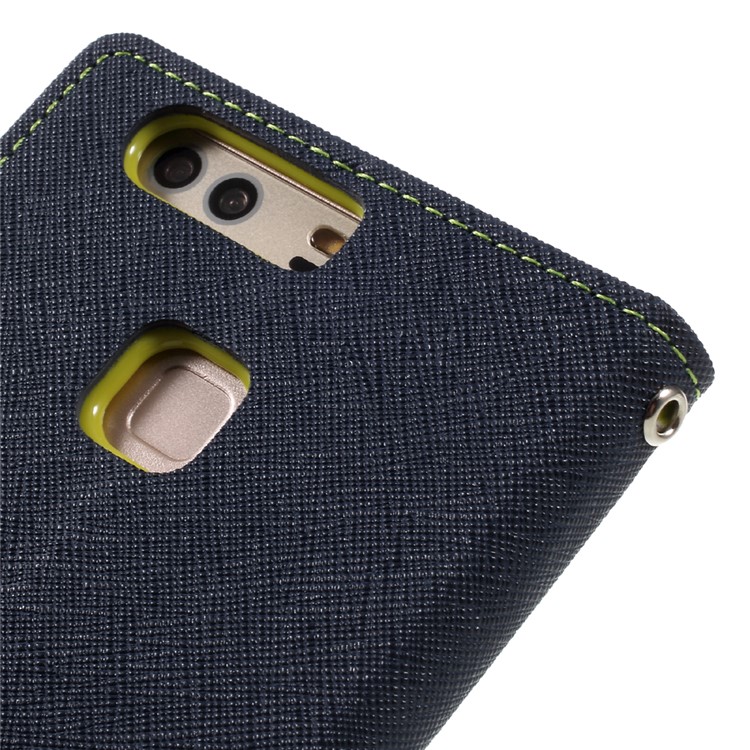 MERCURY GOOSPERY Magnetic Leather Stand Case for Huawei P9 Plus - Dark Blue-8
