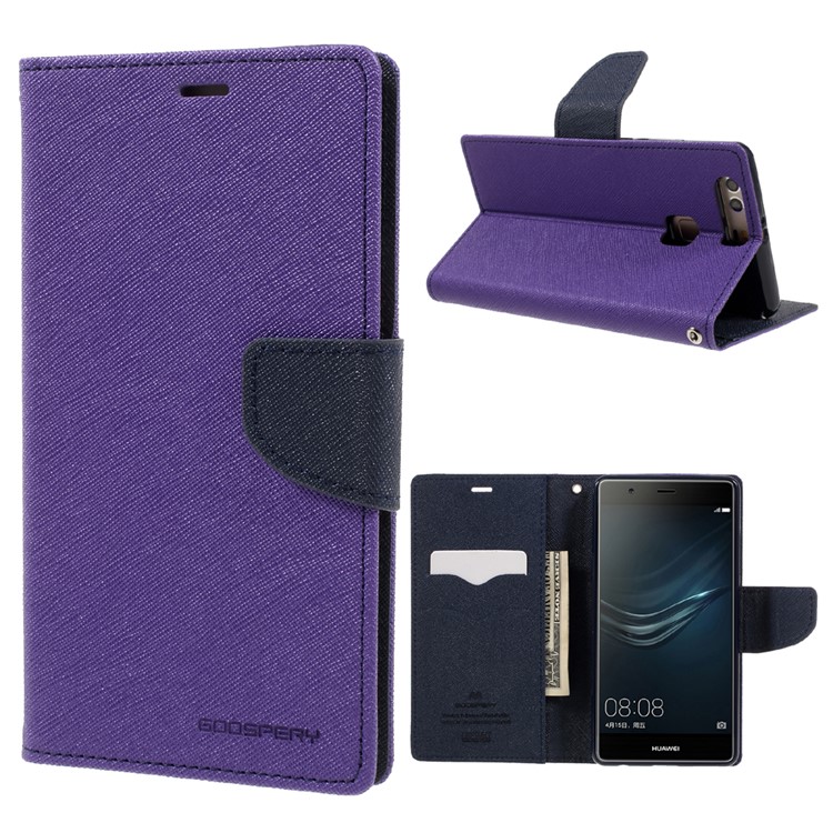 MERCURY GOOSPERY Magnetic Leather Stand Cover for Huawei P9 Plus - Purple-1