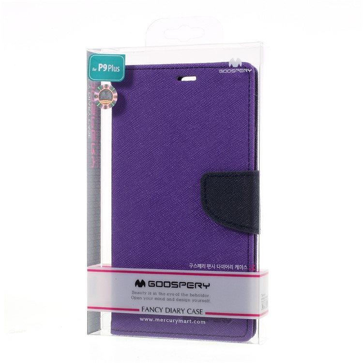 MERCURY GOOSPERY Magnetic Leather Stand Cover for Huawei P9 Plus - Purple-12