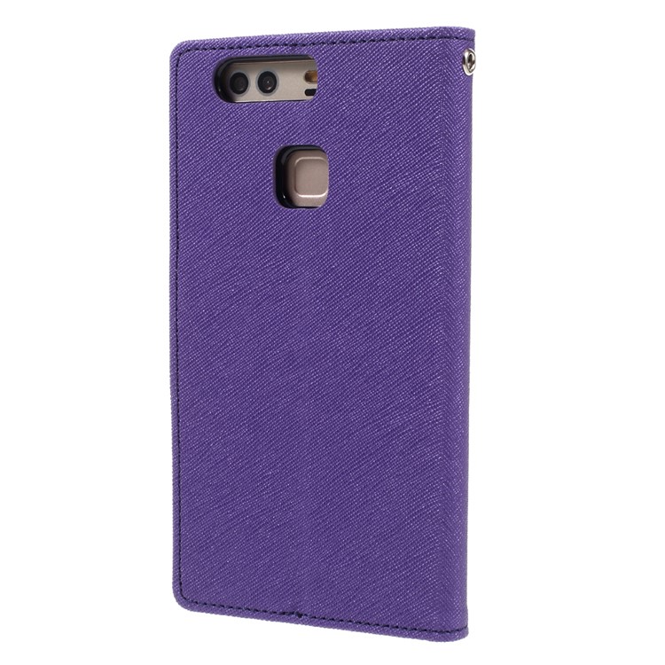 MERCURY GOOSPERY Magnetic Leather Stand Cover for Huawei P9 Plus - Purple-2