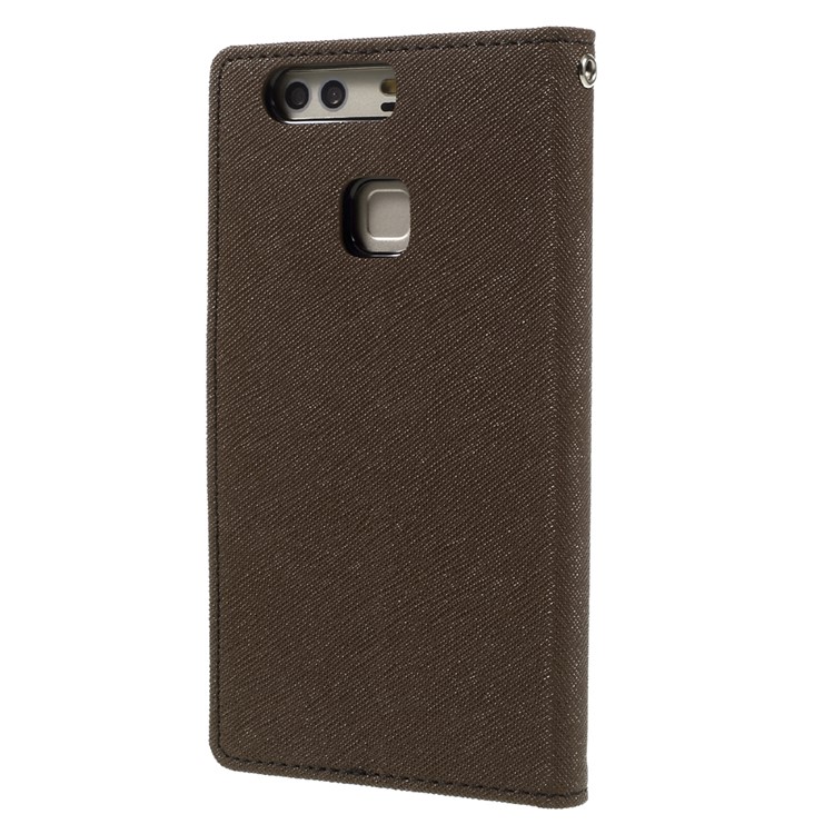 MERCURY GOOSPERY Phone Leather Wallet Case for Huawei P9 Plus - Brown-2