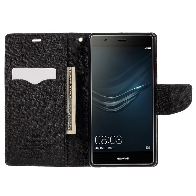 MERCURY GOOSPERY Phone Leather Wallet Case for Huawei P9 Plus - Brown-6