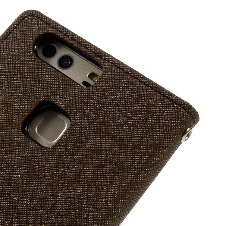 MERCURY GOOSPERY Phone Leather Wallet Case for Huawei P9 Plus - Brown-8
