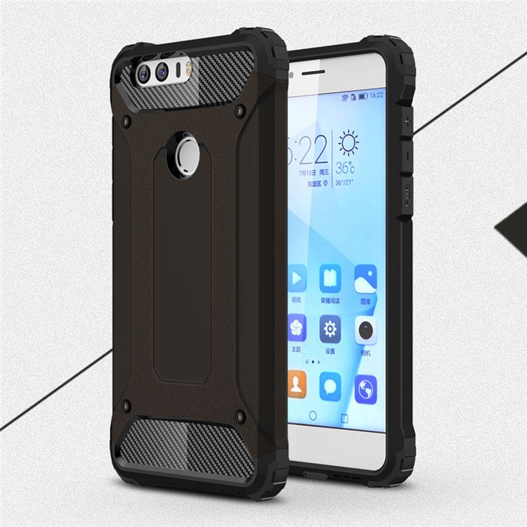 Armor Guard Plastic + TPU Hybrid Case for Huawei Honor 8 - Black-1
