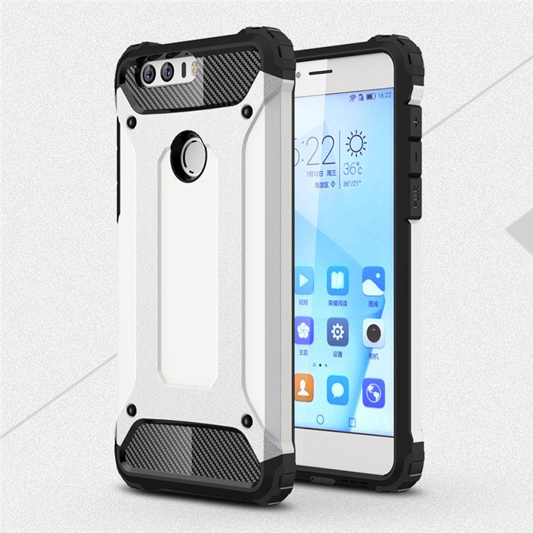 Armor Guard Plastic + TPU Hybrid Cover for Huawei Honor 8 - White-1