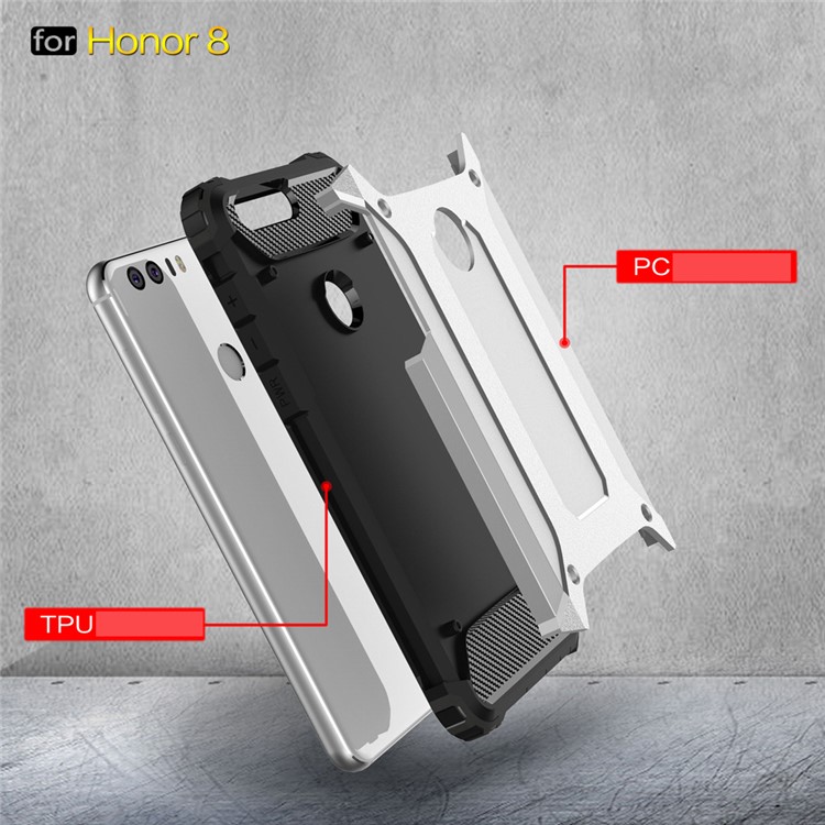 Armor Guard Plastic + TPU Hybrid Cover for Huawei Honor 8 - White-4