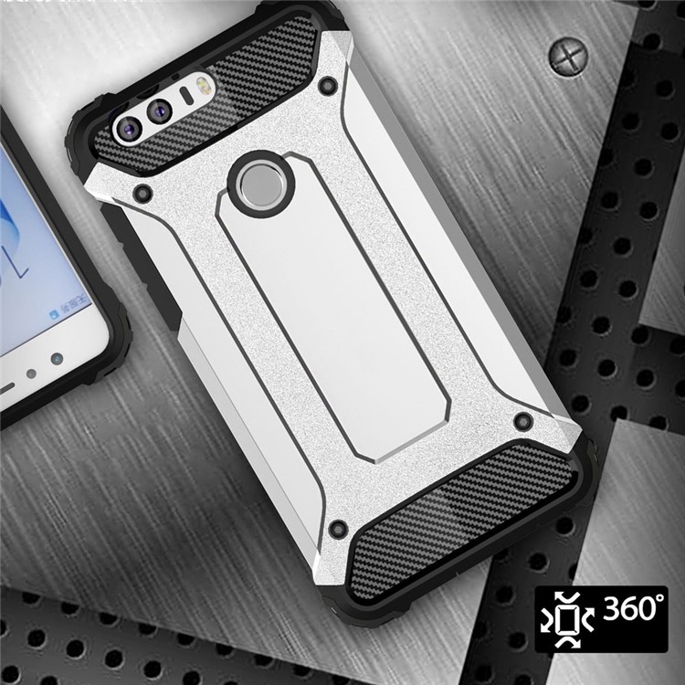 Armor Guard Plastic + TPU Hybrid Cover for Huawei Honor 8 - White-7