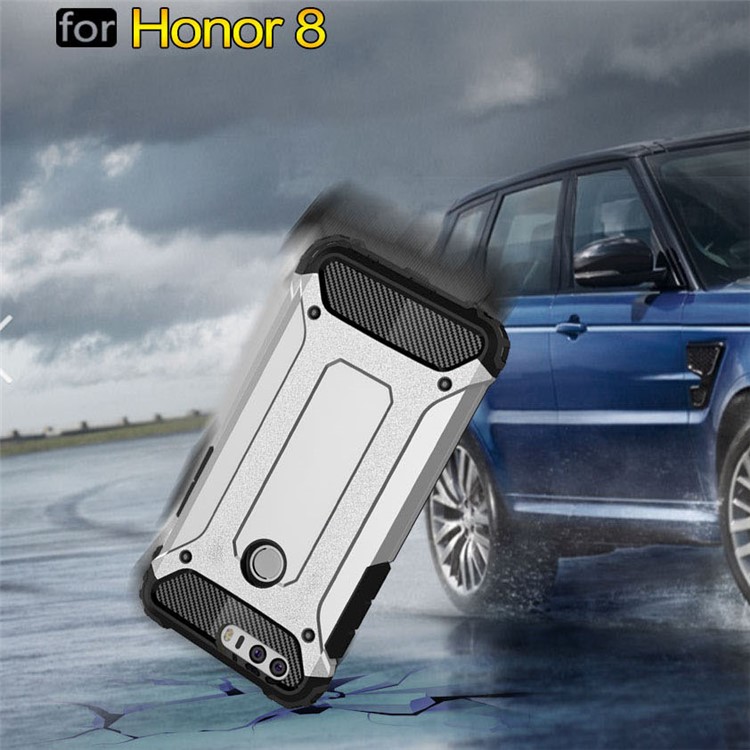 Armor Guard Plastic + TPU Hybrid Cover for Huawei Honor 8 - White-8