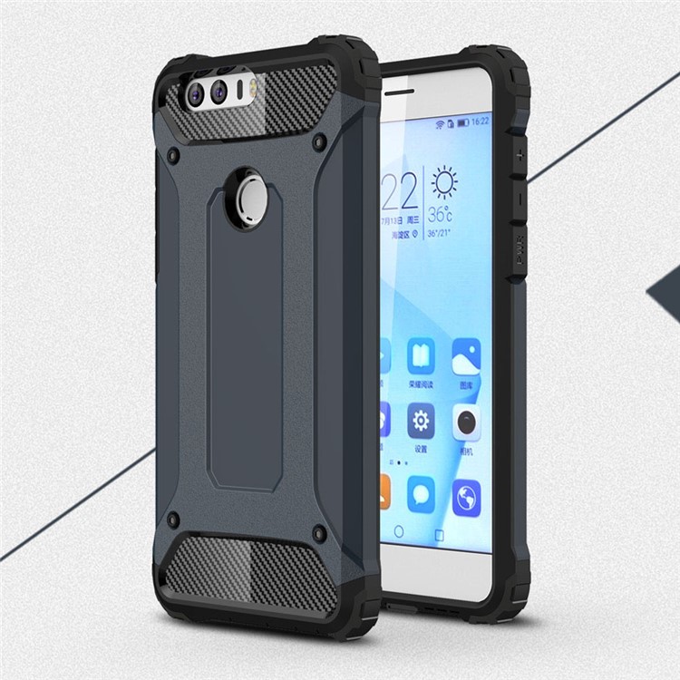 Armor Guard Plastic + TPU Combo Shell for Huawei Honor 8 - Dark Blue-1