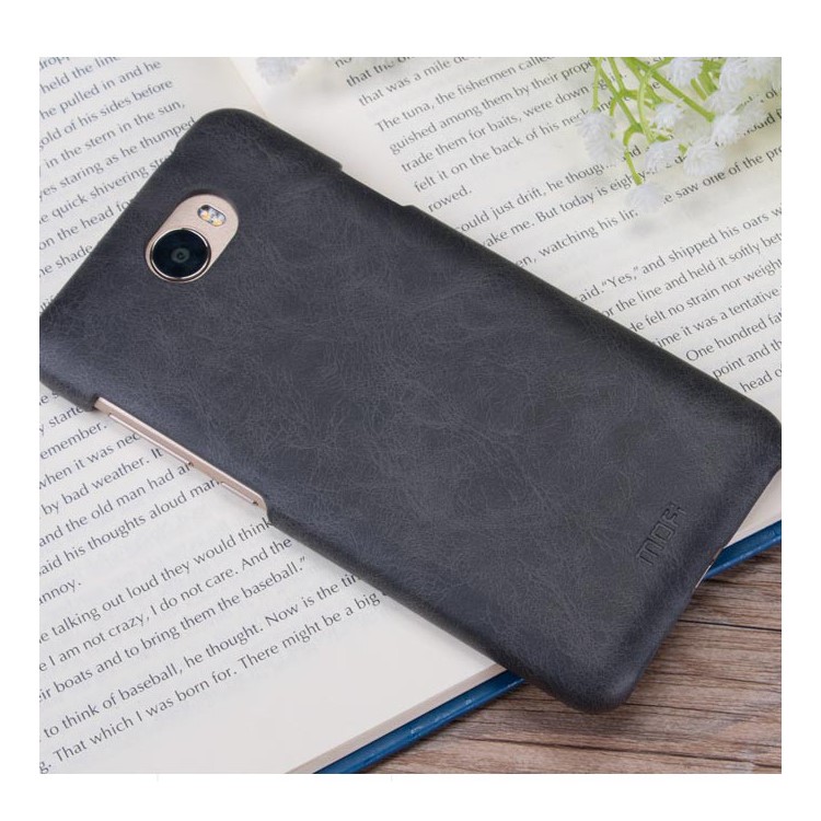 MOFI Leather Coated Hard PC Back Case for Huawei Y5II / Y5 II / Honor 5 - Black-2